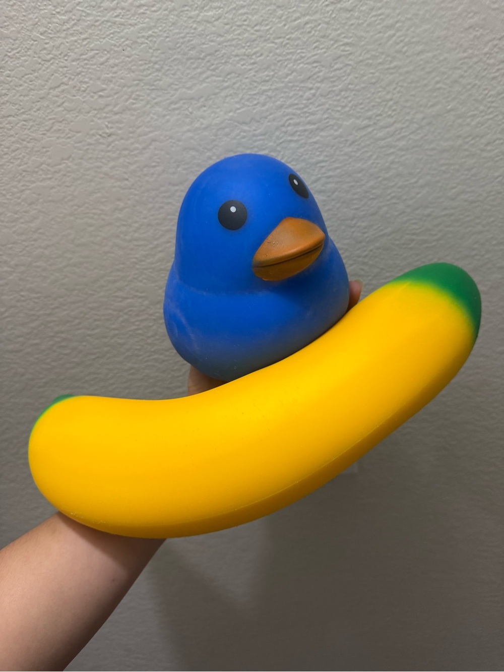 Bundle of 2. Giant / Jumbo Banana Stress squishy & Duck. From Laffy Snacks. NEW.